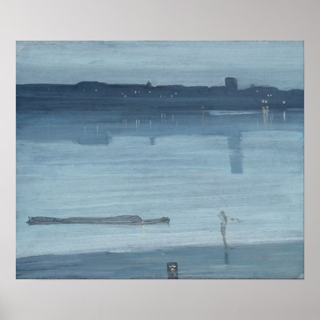 Poster James Whistler - Nocturne : Chelsea (Devant)