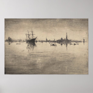 Poster James Whistler - Nocturne, de Venise