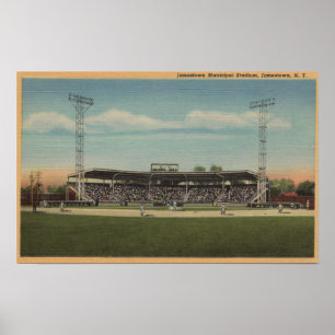 Poster Jamestown, NY - Stade municipal de baseball