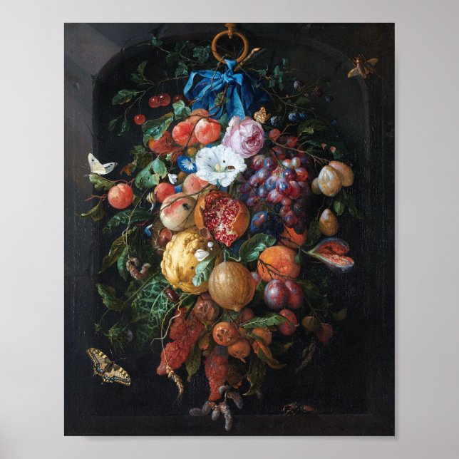 Poster Jan Davidsz de Heem, Festoon de Fruits et Fleurs (Devant)