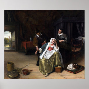 Poster Jan Steen The Lovesick Maiden