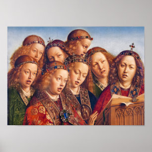 Poster Jan van Eyck Chanter des anges Gand Retable