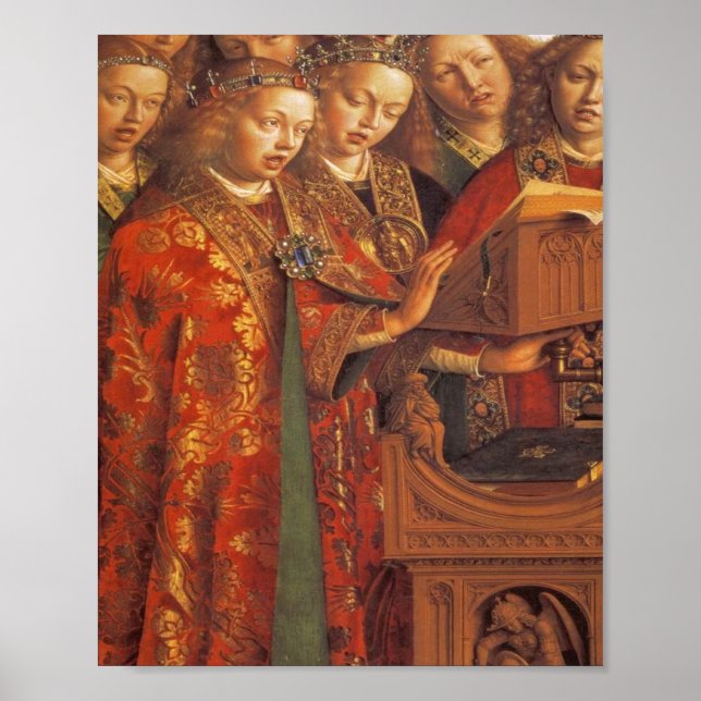 Poster Jan Van Eyck - Le Retable Gand -Singer Angel (Devant)