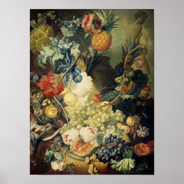 Poster Jan Van Os - La Vie Morte Avec Fleurs, Fruits (Devant)