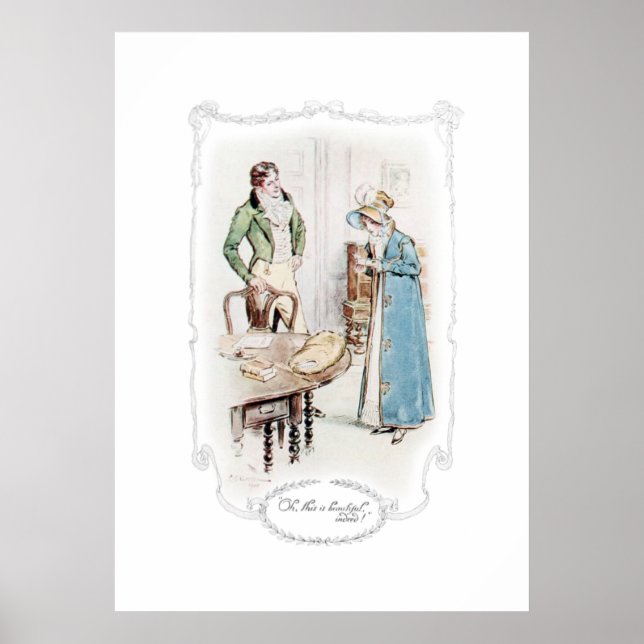 Poster Jane Austen Mansfield Park Illustration Imprimer (Devant)