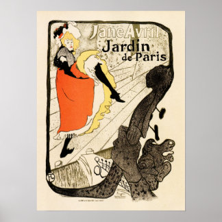 Poster JANE AVRIL Jardin de Paris Henri Toulouse Lautrec