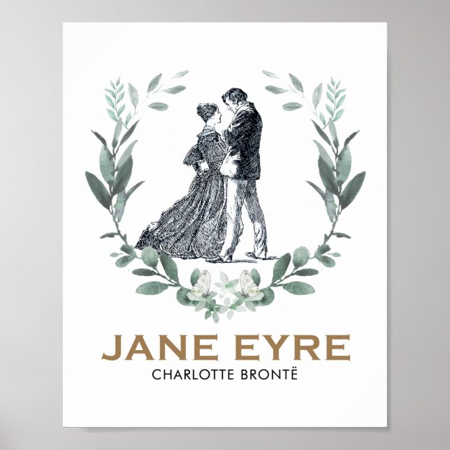 Poster Jane Eyre et Edward Rochester avec Wreath (Devant)