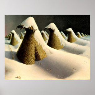 Poster Janvier, beaux-arts de Grant Wood