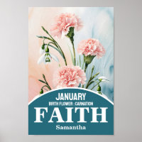 Janvier Mois de naissance Fleur Christian Mur Art