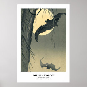 Poster Japanese Art Print - Ohara Koson - Bats