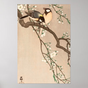 Poster Japanese Asian Bird Chickadee Songbird