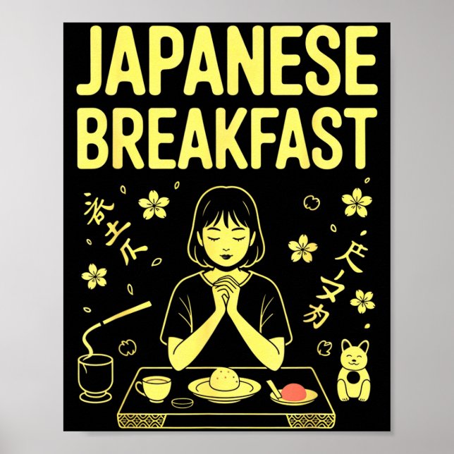 Poster Japanese Breakfast Zen Morning Miso Rice Tea Graph (Devant)