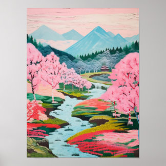 Poster Japanese Landscape Art Painting, Japanese Poster,