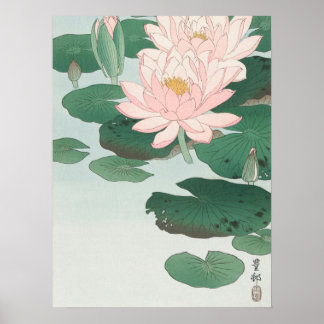 Poster Japanese painting by koson ohara,  小原古邨の日本画