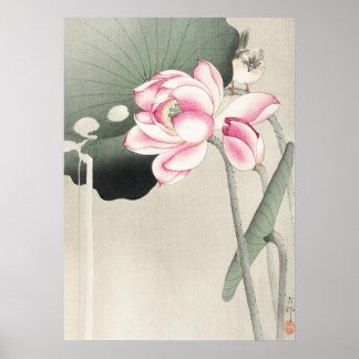 Poster Japanese painting by ohara koson,vintage小原古邨の日本画