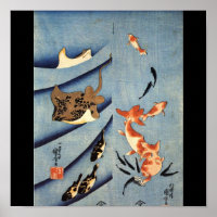 Japanese Sea Life, art japonais ancien. c. Années