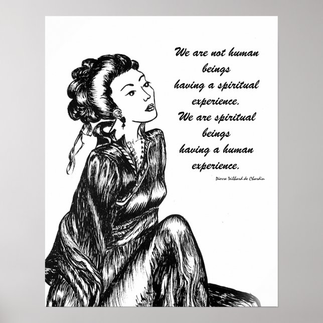 Poster Japanese woman geisha drawing pen and ink (Devant)