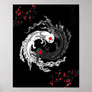 Poster Japanese Yin Yang Axolotls Art Graphic Anime Axolo