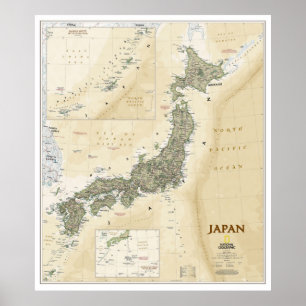 Poster " Japon : 2012/aujourd'hui - Détail de la carte de
