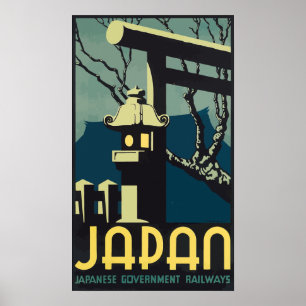 Poster Japon - Chemins de fer du gouvernement japonais, V