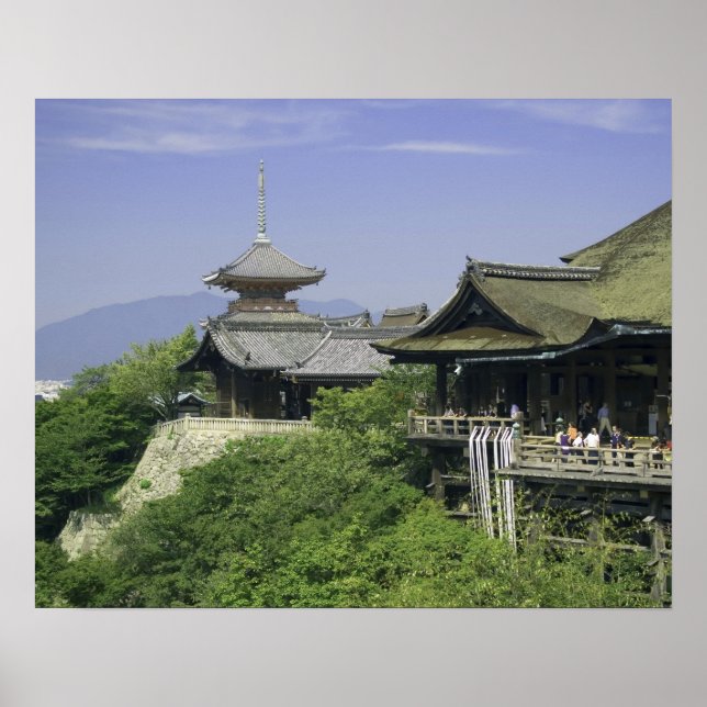 Poster Japon, Kyoto, La vue depuis le temple de Kiyomizu (Devant)