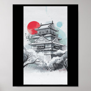 Poster Japon Kyoto Tokyo Temple Karate de Tokyo Shinjuku