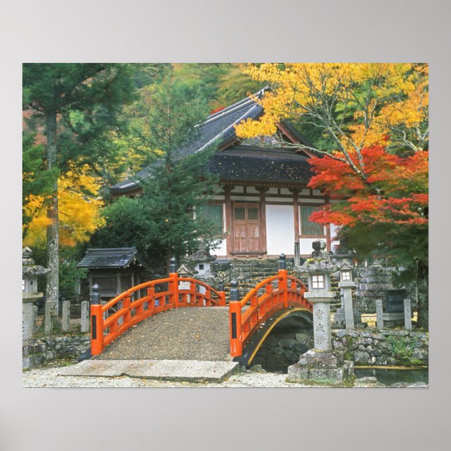 Poster Japon, Nara, temple Ryuzenji (Devant)