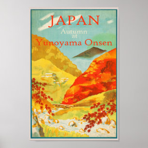 Poster Japon Vintage voyage d'automne