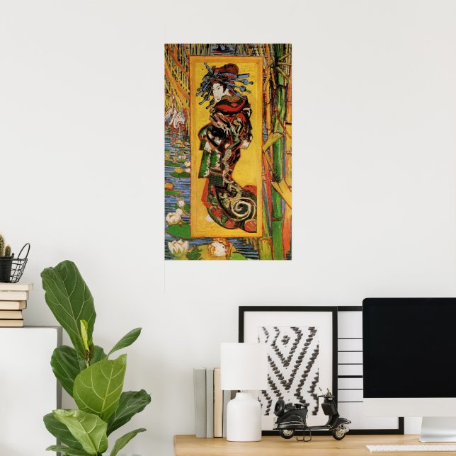 Poster Japonais Courtesan Oiran par Vincent van Gogh (Bureau à domicile)