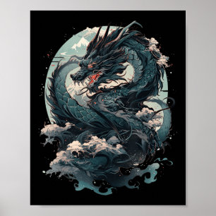 Poster Japonais esthétique Dragon japonais Art japonais T