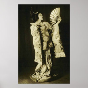 poster japonais geisha