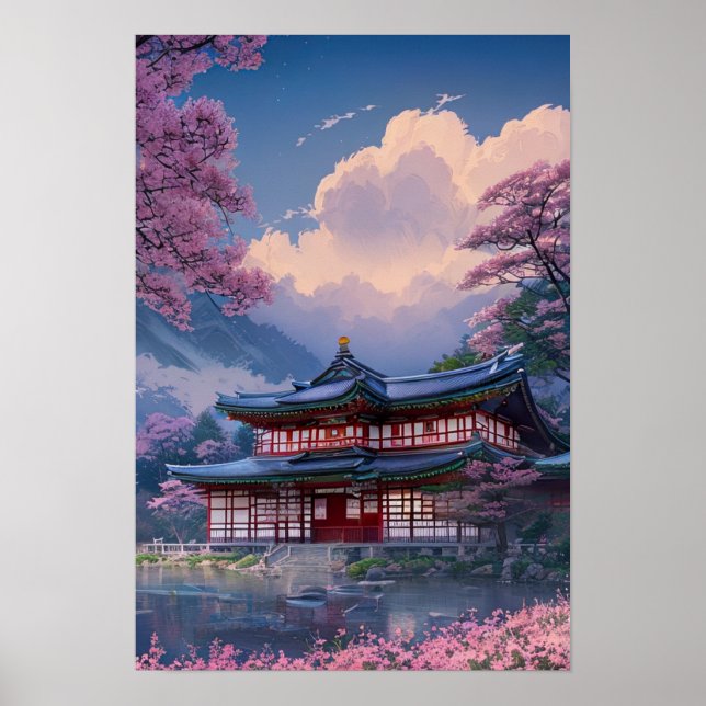 Poster Japonais Lakeside Haven (Devant)