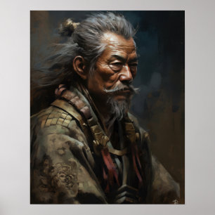 Poster japonais Samurai Warrior Art