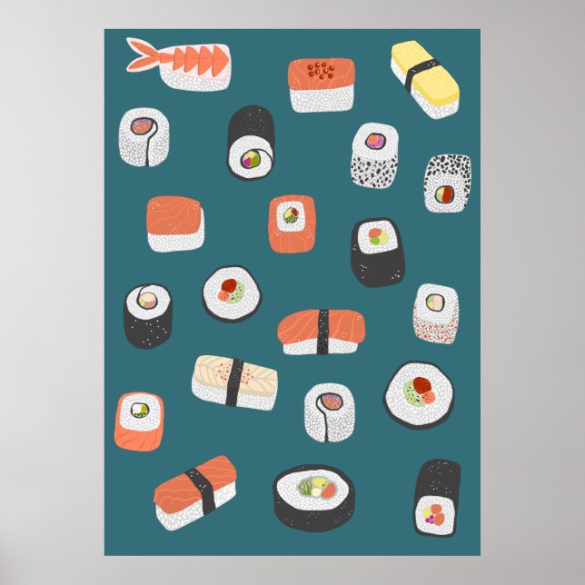 Poster Japonais Sushi Nigiri Maki (Devant)