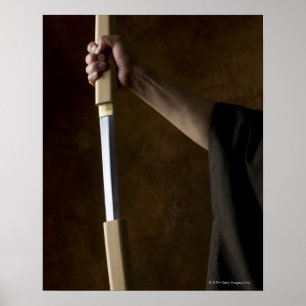 Poster Japonais tenant l'épée 2