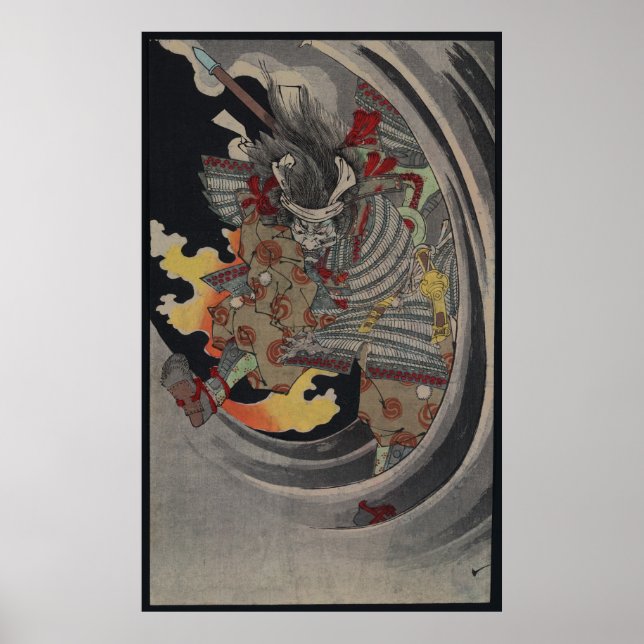 Poster Japonais Ukiyo-e Yokai Ghost par Yoshitoshi (Devant)