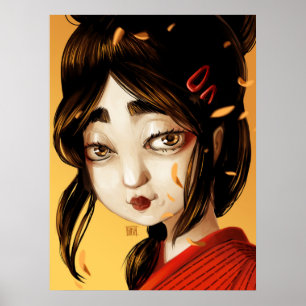 Poster Japonaise couleurs automne