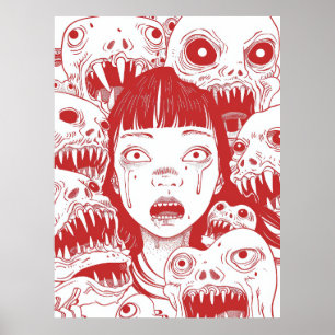 Poster Japonaise Style manga asiatique Illustration Poste