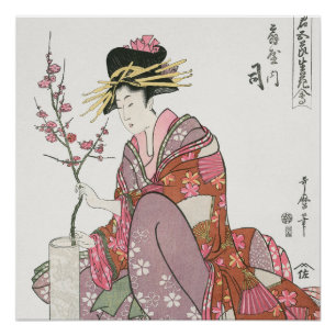 Poster Japonaise vintage Peinture art bois prin