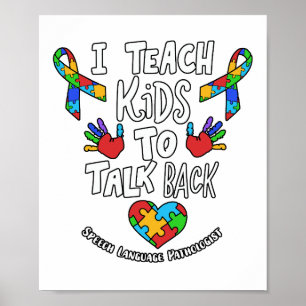 Poster J'Apprends Aux Enfants À Parler De La Thérapie Lin