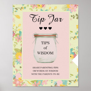 Poster Jar à pointe vert rose floral