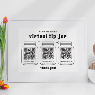 Poster Jar de conseil virtuel avec 3 code QR