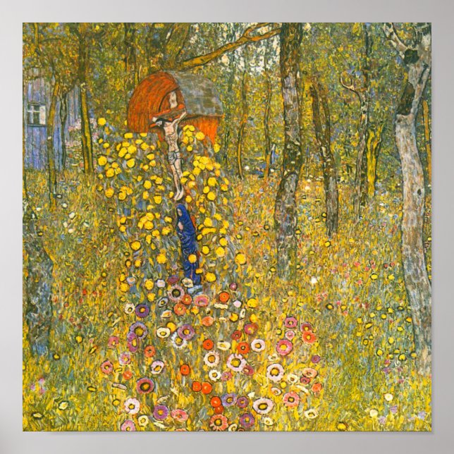 Poster Jardin agricole Gustav Klimt avec Crucifix (Devant)