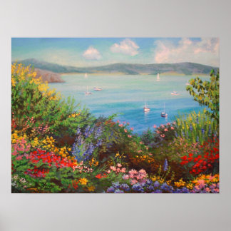 Poster Jardin aux fleurs.