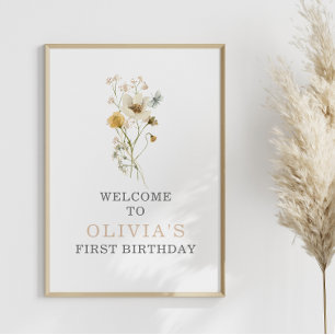 Poster Jardin bohème de fleurs sauvages pour le premier a