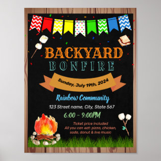 Poster Jardin bonfire enseignant modèle de l'école