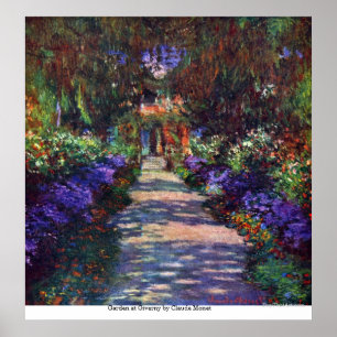 Poster Jardin chez Giverny par Claude Monet