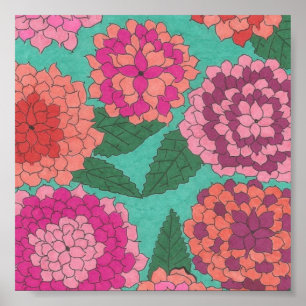 Poster Jardin Dahlia