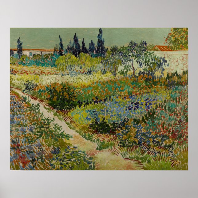 Poster Jardin d'Arles (1888) par Van Gogh (Devant)