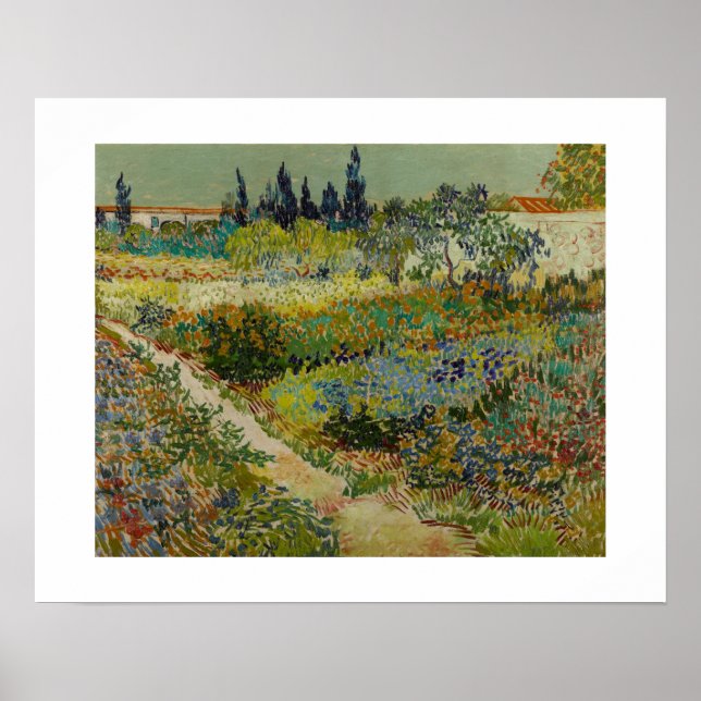 Poster Jardin d'Arles (1888) par Van Gogh (Devant)